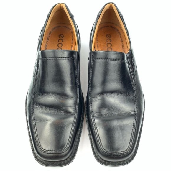 Ecco Mens loafers 44 10-10.5 black leather dress main image 8
